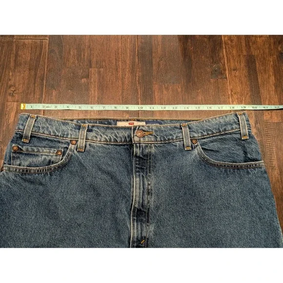 Vintage 90s Levi's 540 Jeans 38x32 Blue Relaxed Straight Leg Denim Orange Tab - Picture 7 of 11